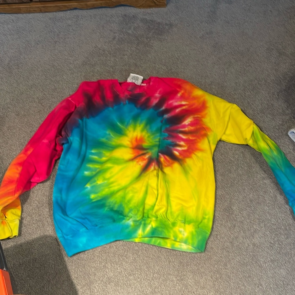 Color tone tie dye crew neck sweater L